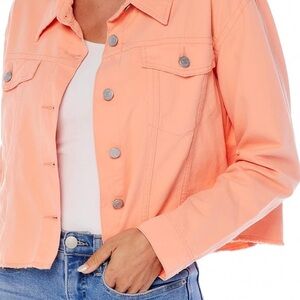 Mud Pie Orange Jean Jacket Cropped Fitted